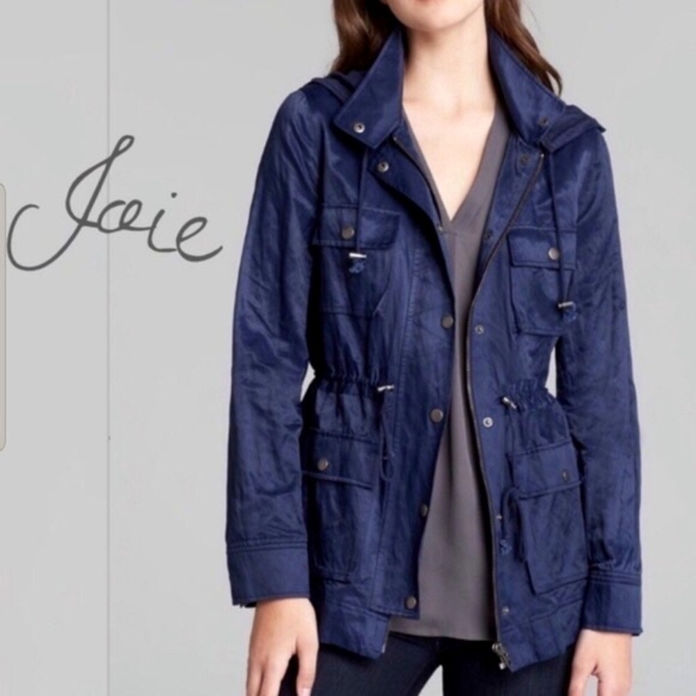 Joie Vera Jane Navy Blue Cargo Utility Anorak Jacket | Small